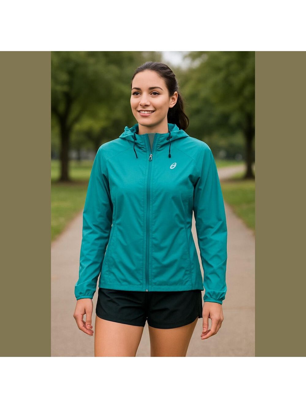 ASICS running raincoat packable lightweight water / wind resistant